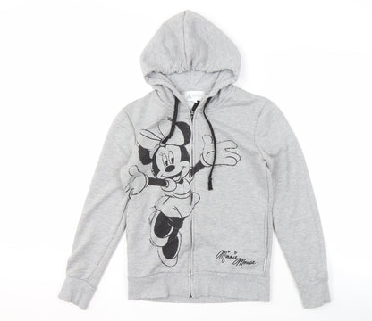Preloved Disney Women's Grey S Minnie Mouse Full Zip Hoodie - Front