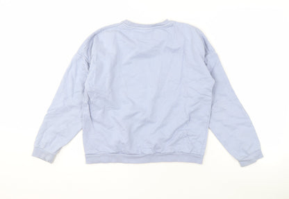 Back view of Disney girls’ blue mickey mouse sweatshirt 12-13 years pullover