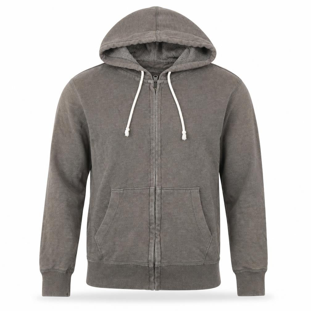 Gap Men's Grey Fleece Full Zip Hoodie Size S