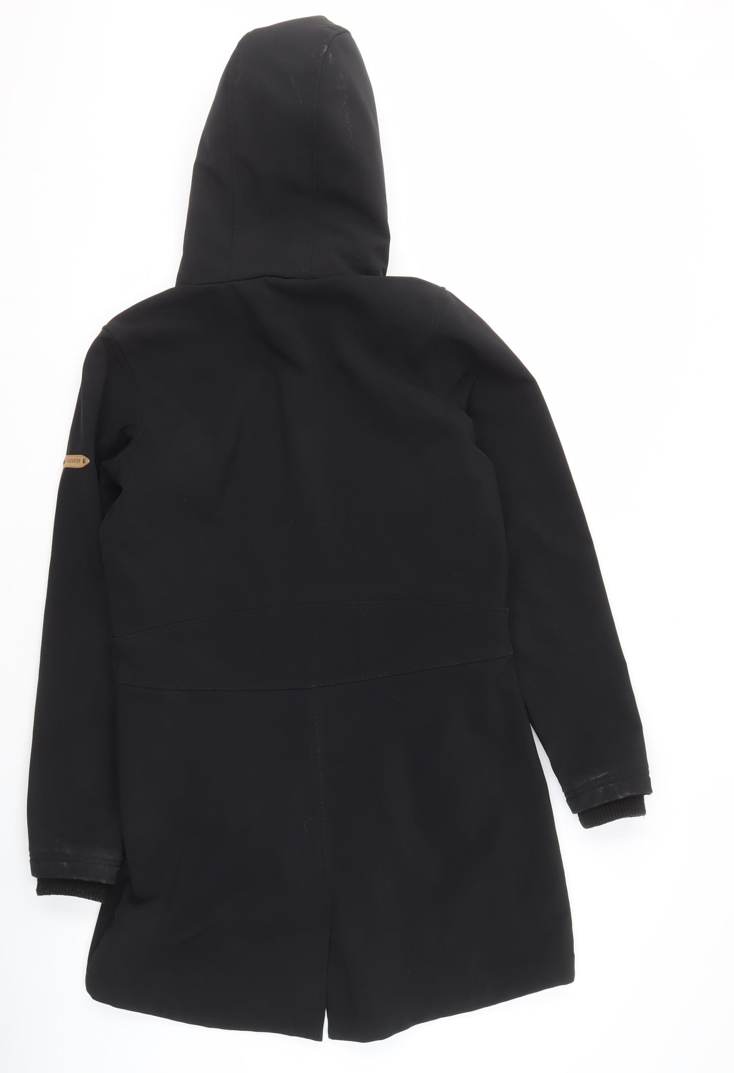 Ayacucho Men's Black Parka Jacket S Hooded Fur Trim