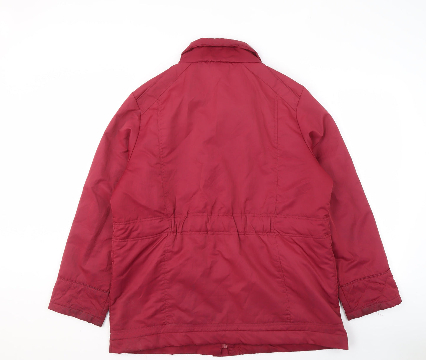 EWM Women's Red Quilted Long Jacket, Size 16, Casual Wear