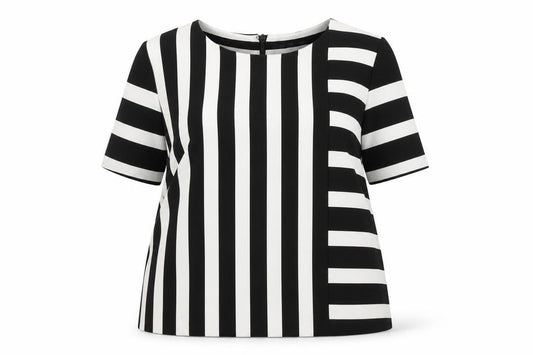 Marks and Spencer Women's Black Stripe Top, Size 12, Boat Neck