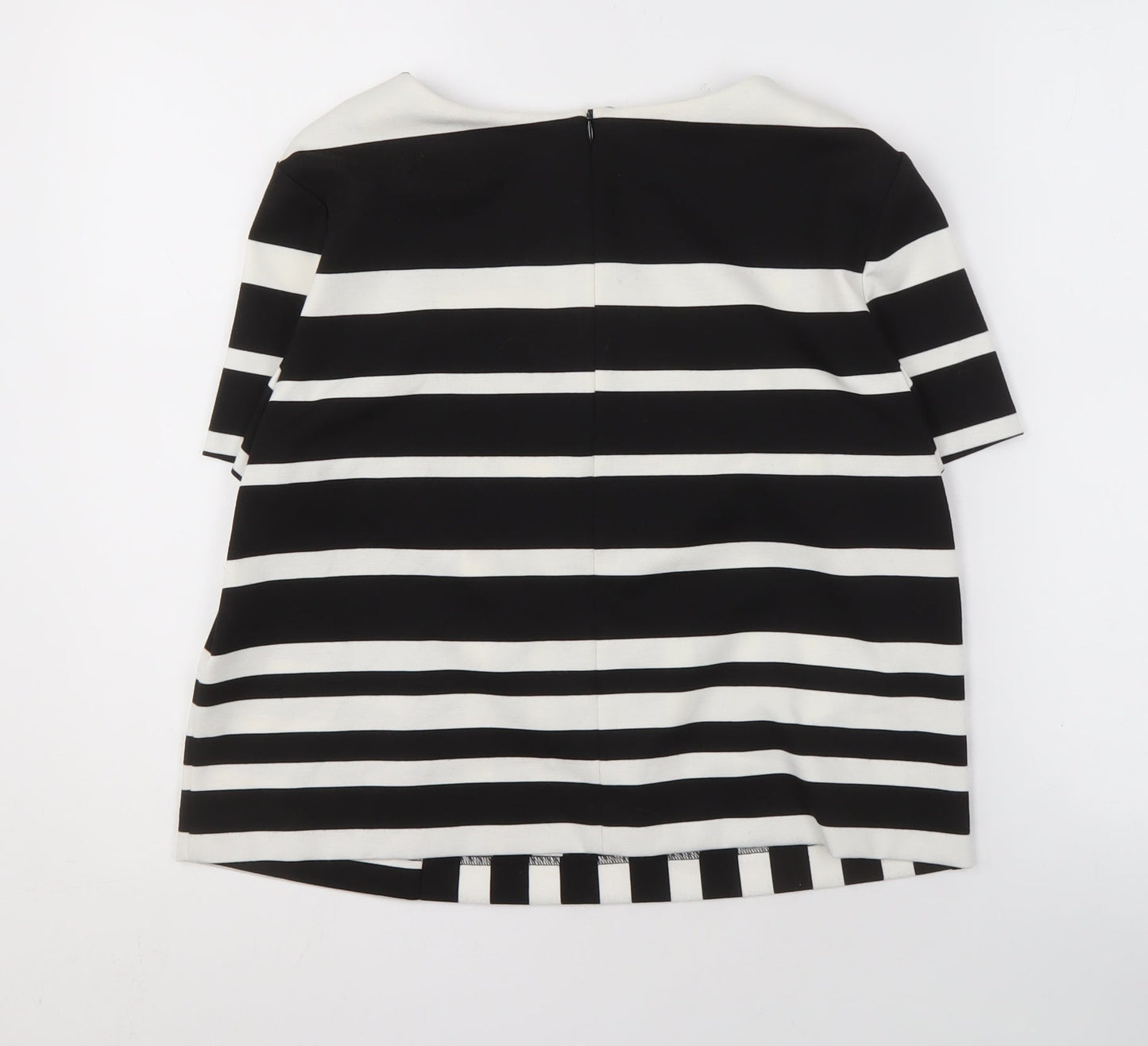 Marks and Spencer Women's Black Stripe Top, Size 12, Boat Neck