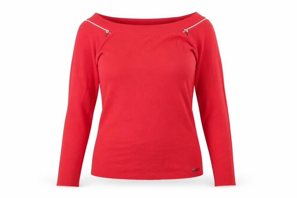 JOHN Women's Red Long Sleeve Blouse, Size L
