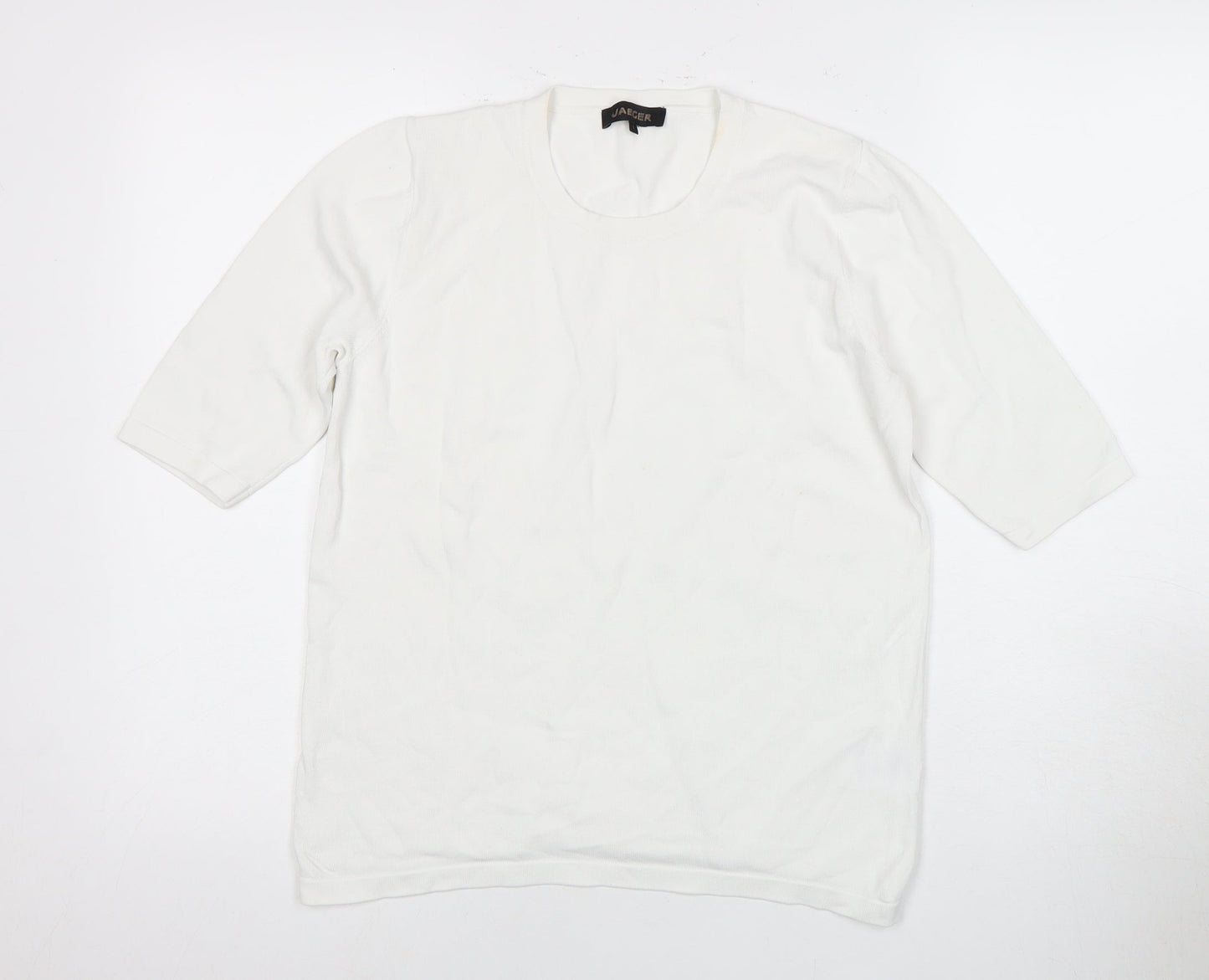 Jaeger Women's White 3/4 Sleeve Top L