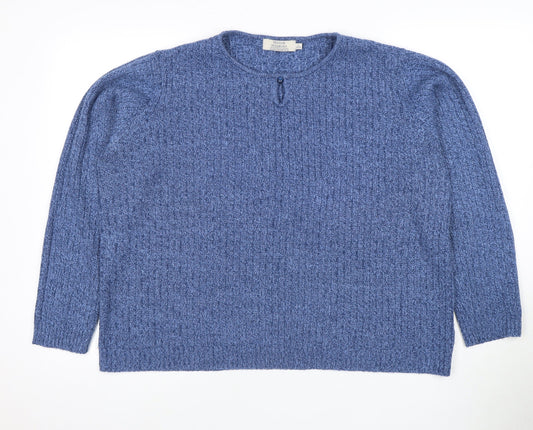 Honor Millburn Women's Blue Cable-Knit Pullover Jumper, L