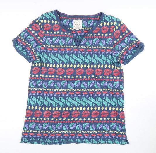 White Stuff Women's Multicoloured Floral T-Shirt - Size 8