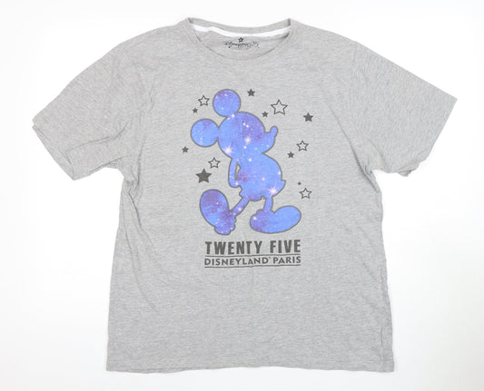 Disney Men's Grey Mickey Mouse Graphic T-Shirt