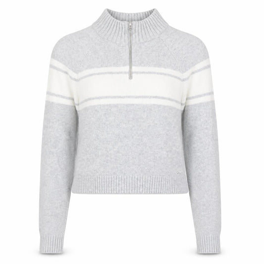Hollister Women's Grey XS Mock Neck Full Zip Jumper