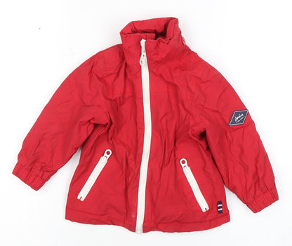 Preloved Joules Red Unisex Toddler Rain Coat, Size 12 Months - Front