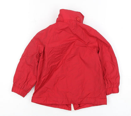 Preloved Joules Red Unisex Toddler Rain Coat, Size 12 Months - Back