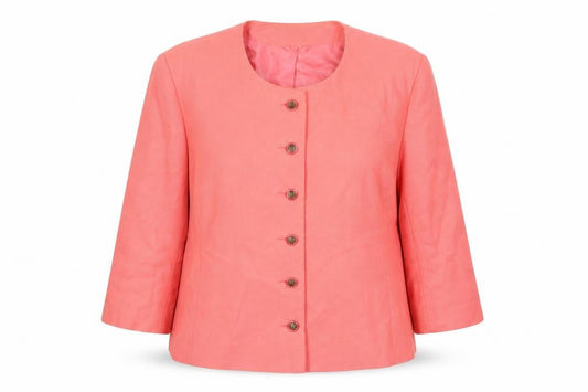 Classics Women's Pink Suit Jacket Size 16
