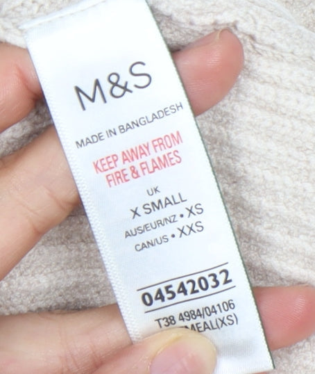 Marks and Spencer Beige Roll Neck Jumper - XS