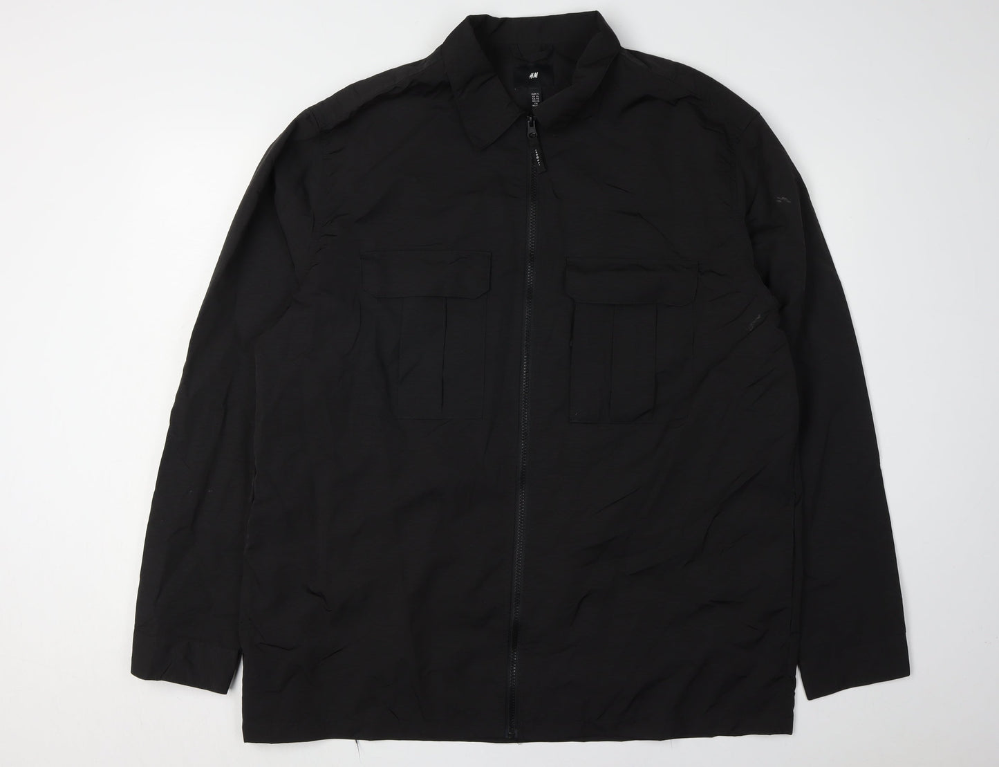 H&M Men's Black Zip Jacket XL Casual