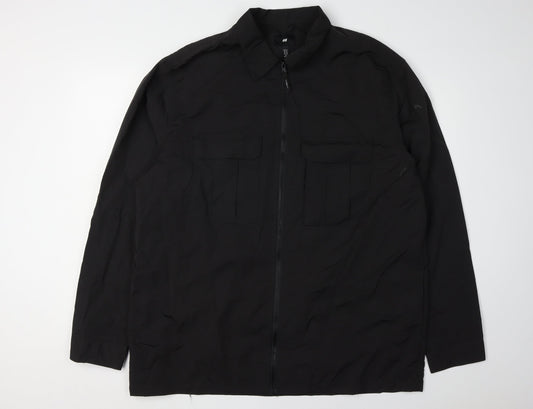 H&M Men's Black Zip Jacket XL Casual
