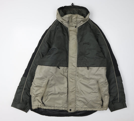 Schott NYC Men's Green Parka Jacket M Zipped Pockets