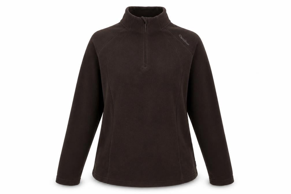 Decathlon Women's Brown Fleece Zip Sweatshirt, Size 16