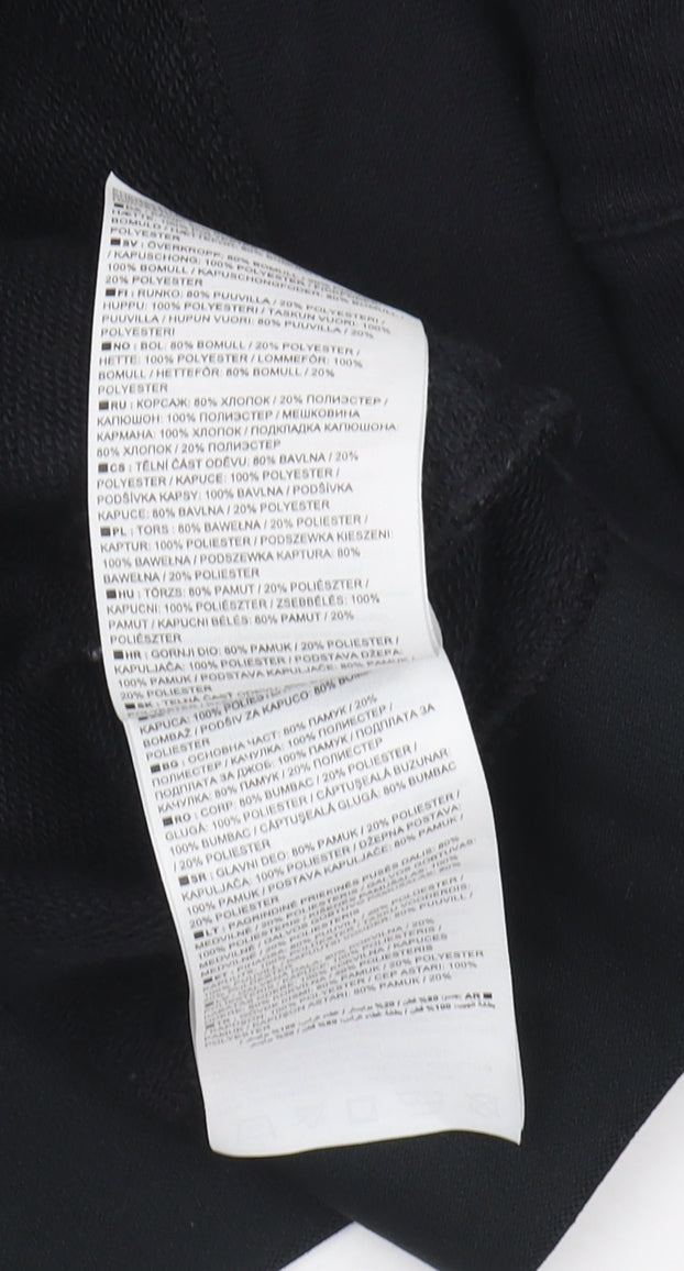 Nike Boys Black Full Zip Hoodie, L, Hooded, Logo Design