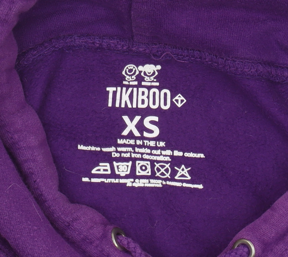 Tikiboo Unisex Purple Cartoon XS Pullover Hoodie