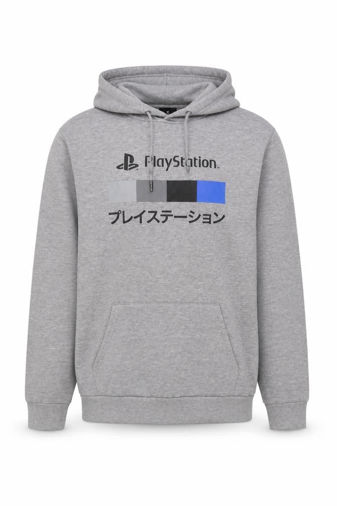 PlayStation Men's Grey Hoodie M Pullover Logo