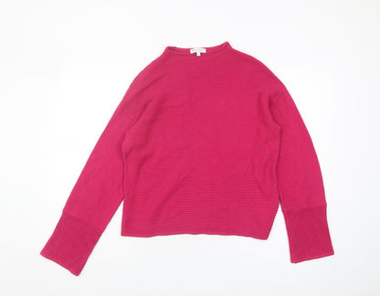 Warehouse Women's Pink High Neck Jumper Size 10