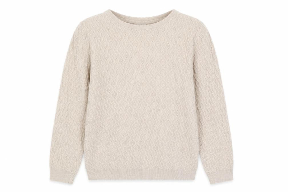 Country Casuals Women's Beige Cable-Knit Pullover Jumper - L
