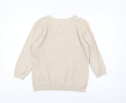 Country Casuals Women's Beige Cable-Knit Pullover Jumper - L