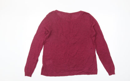White Stuff Women’s Red Knit Pullover Jumper Size 10
