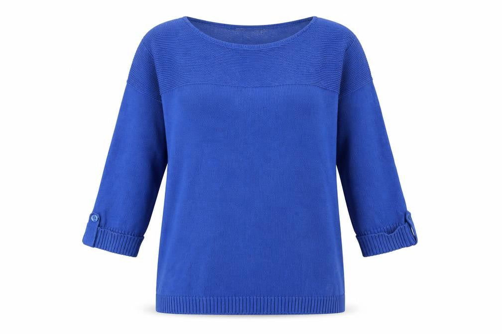 EWM Women's Blue Pullover Jumper, Size L, Cotton