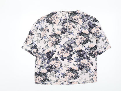 Back view of Miss Selfridge Women's Floral Blouse UK 14