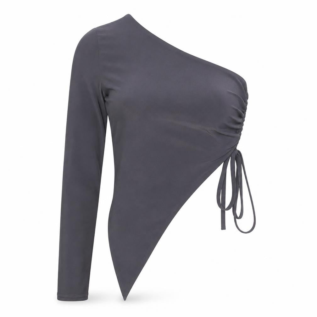 EGO Women's Grey One Shoulder Top - Size 10