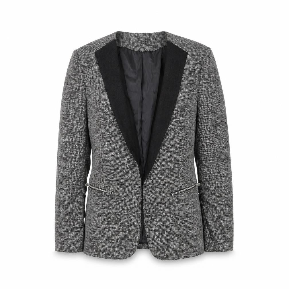 H&M Women's Grey Shawl Lapel Blazer Size 4