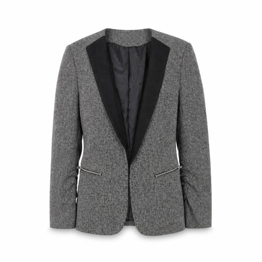 H&M Women's Grey Shawl Lapel Blazer Size 4