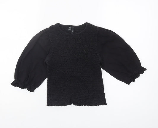 Vero Moda Black Jersey Blouse Women S Crew Neck