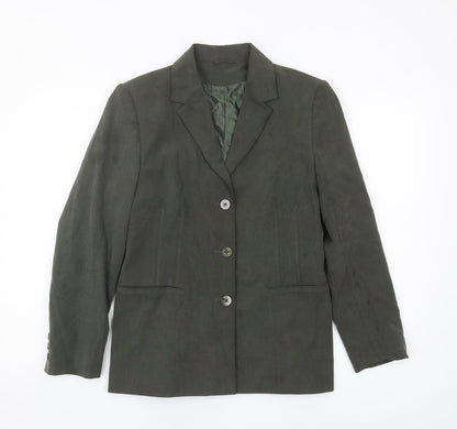 Additional front view of Principles Women's Petite Green Blazer, size 12, Classic Cut