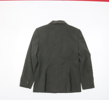 Back view of Principles Women's Petite Green Blazer, size 12, Classic Cut