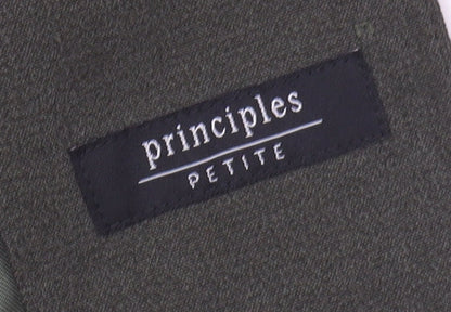 Close-up detail of Principles Women's Petite Green Blazer, size 12, Classic Cut