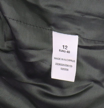Brand and care label for Principles Women's Petite Green Blazer, size 12, Classic Cut