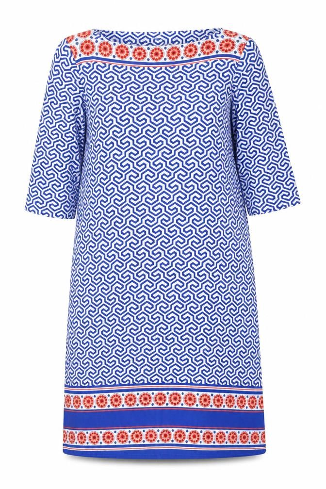 Donna Morgan Women's Blue Geometric Dress Size 16