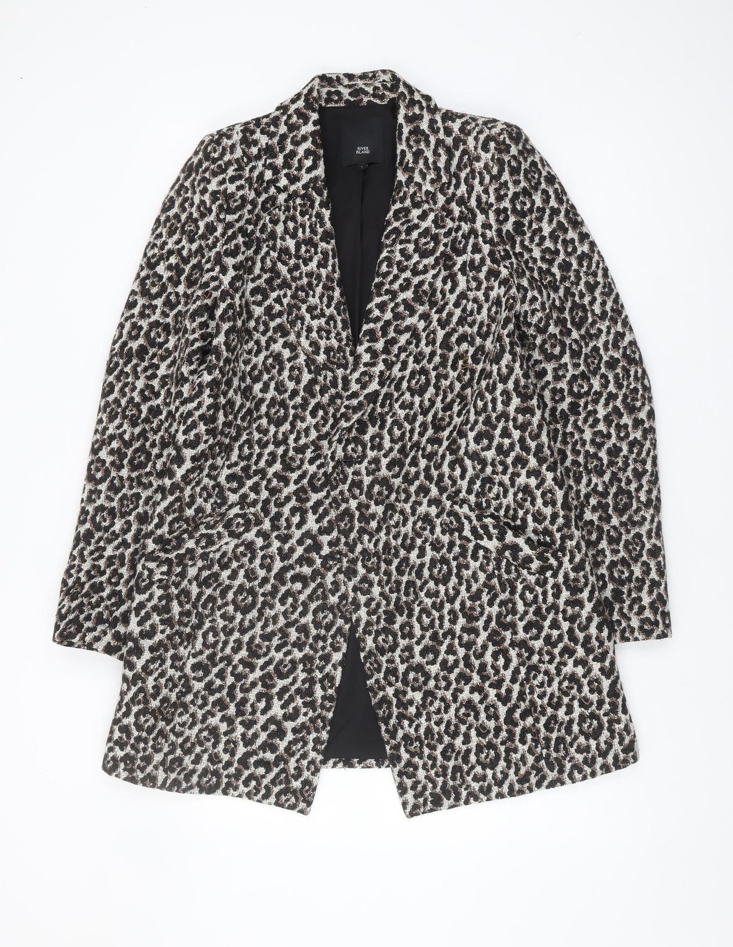 River Island Women’s Multicoloured Animal Print Coat - Size 8