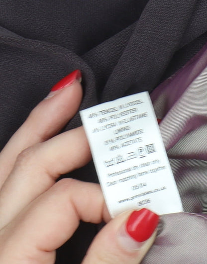 Close-up detail of Principles Women's Purple Suit Jacket, size 12