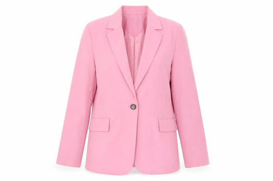 Bershka Women's Pink Blazer, Size S, Lined Twill