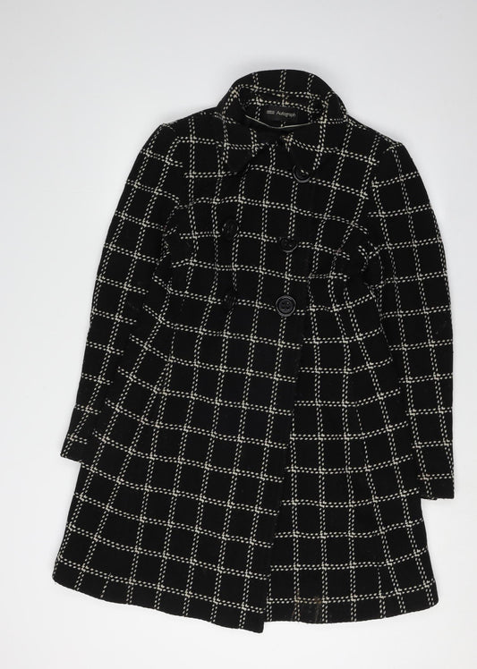 Marks and Spencer Women's Black Check Trench Coat Size 10