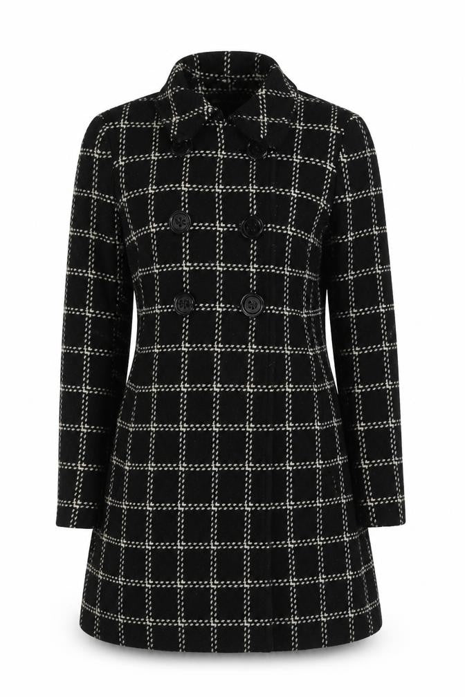 Marks & Spencer Women's Black Check Trench Coat Size 10