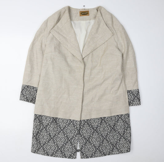 Marks and Spencer Women's Beige Coat - Size 14