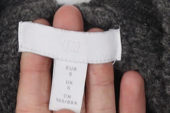 H&M Women's Grey V-Neck Knit Pullover Jumper
