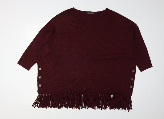 Bonmarché Women's Red Poncho Jumper M