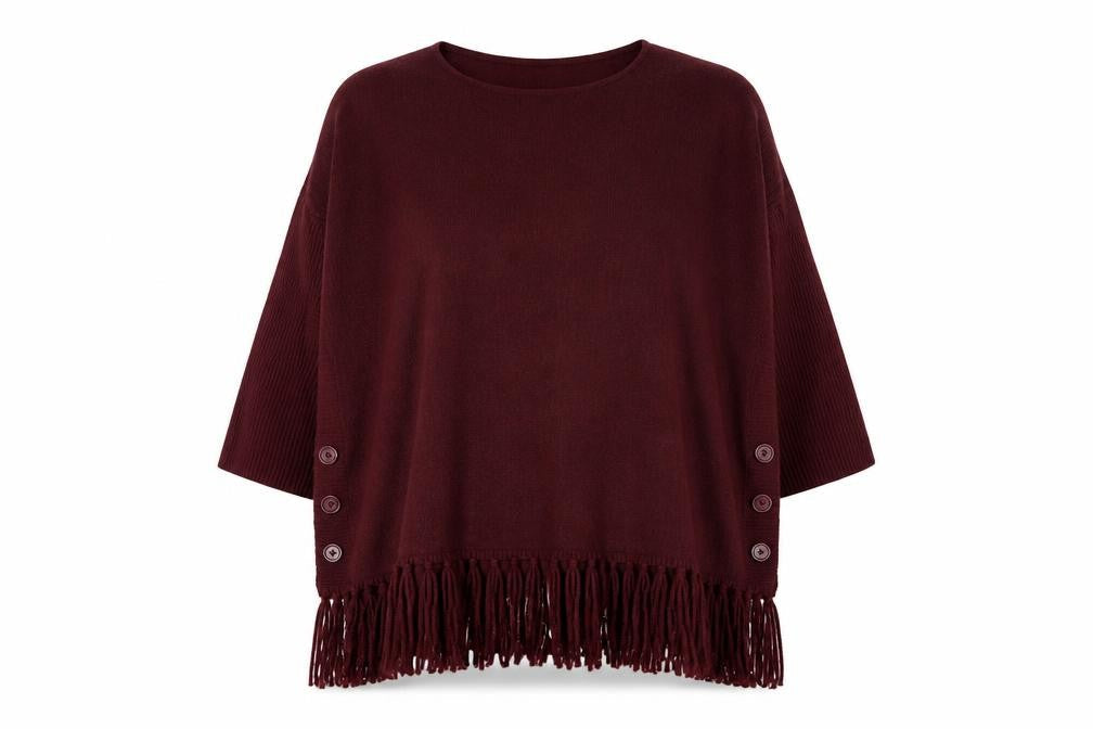 Bonmarché Women's Red Poncho Jumper M