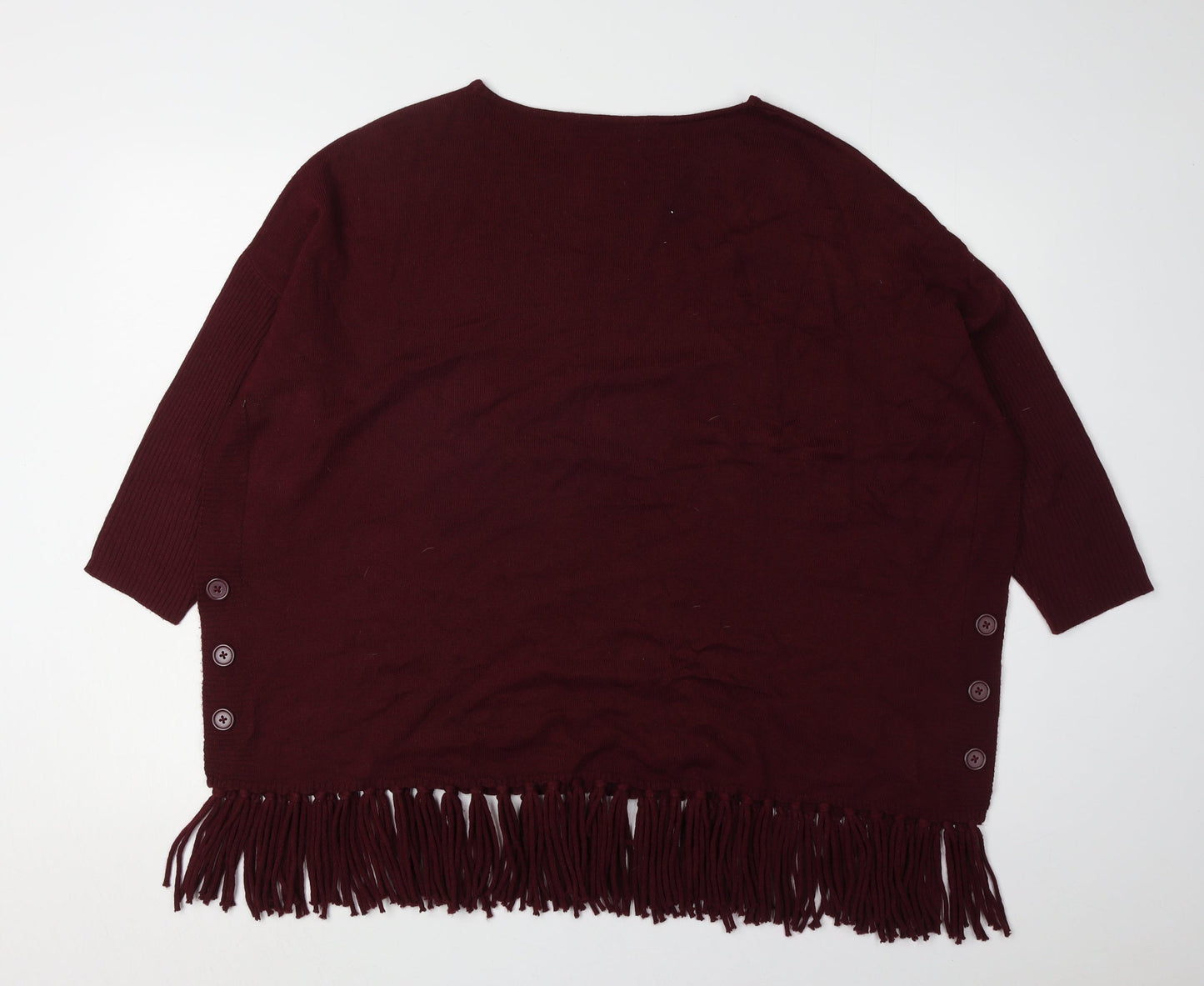 Bonmarché Women's Red Poncho Jumper M