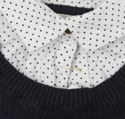 Marks & Spencer Women Black Polka Dot Pullover Jumper